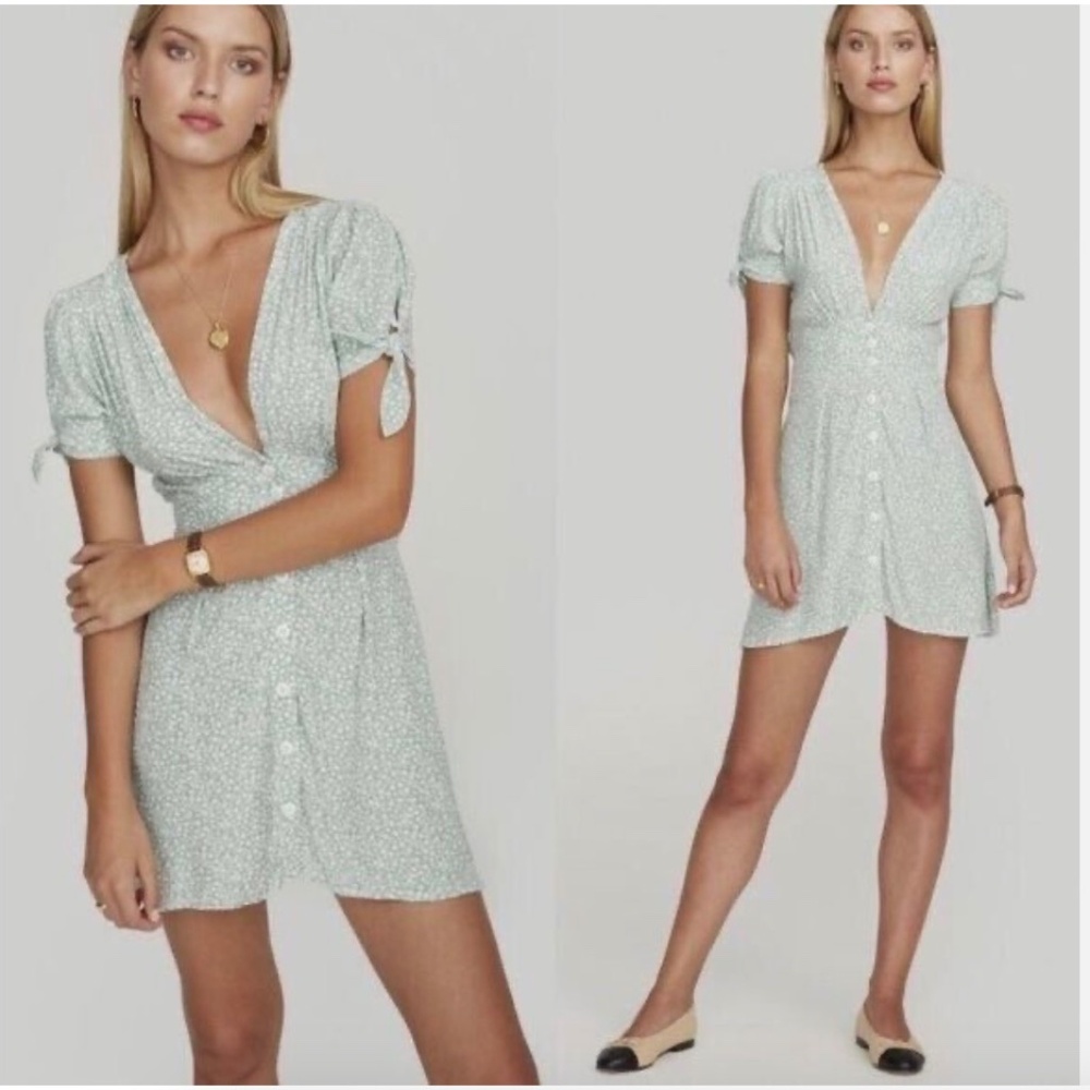 Faithfull the Brand green floral sundress